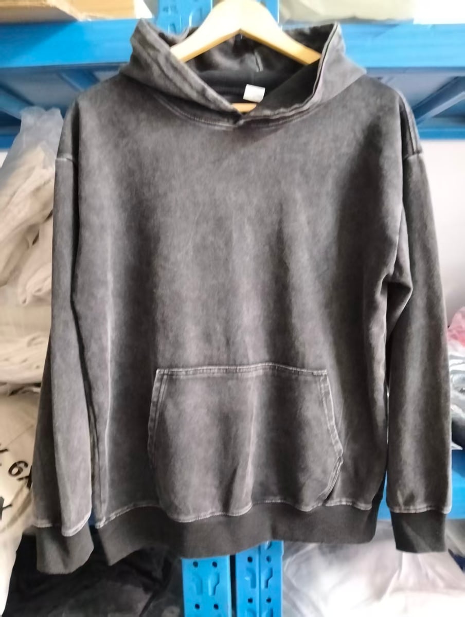 Original close-up photo of hoodie body and rib hem