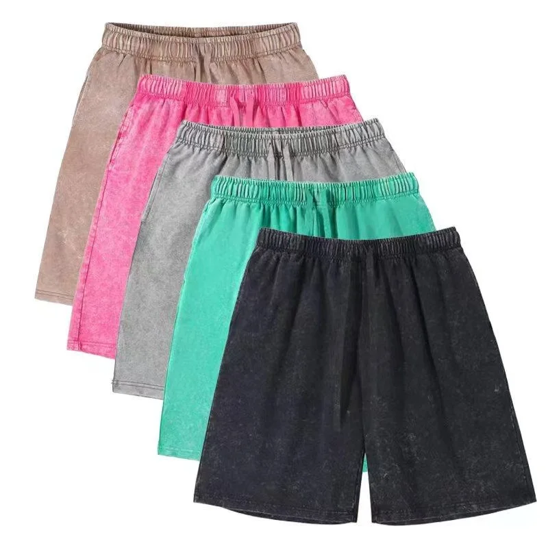 five-color washed casual shorts