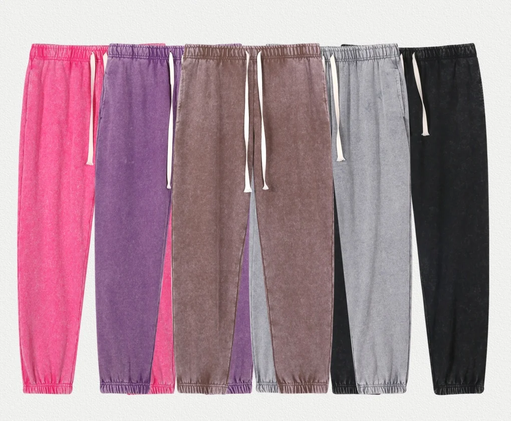 400gsm gruesa washed cuffed sweatpants