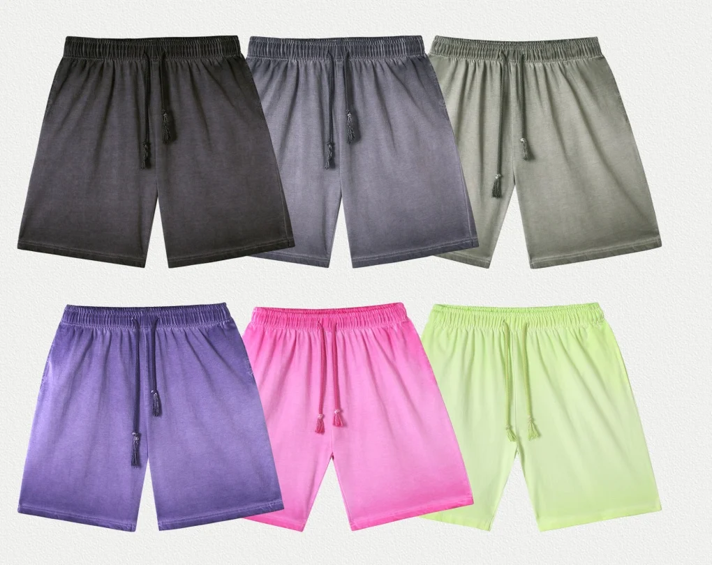 300gsm pigment-washed con cordón shorts