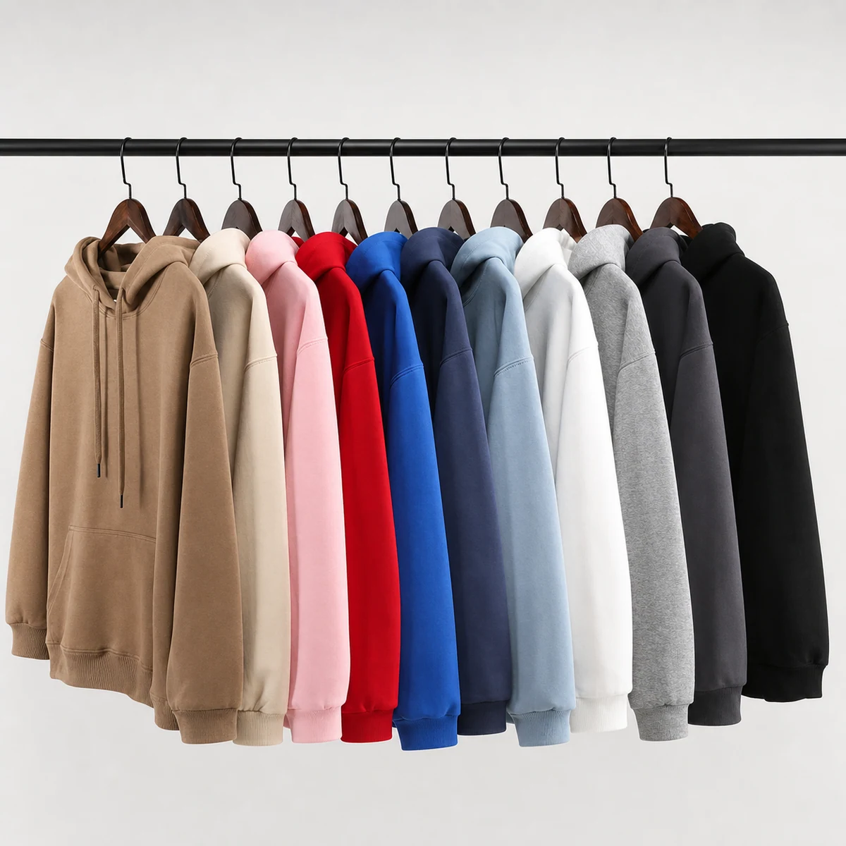 350gsm Baumwolle and milk-silk bonded überschnittene Schulter hoodie